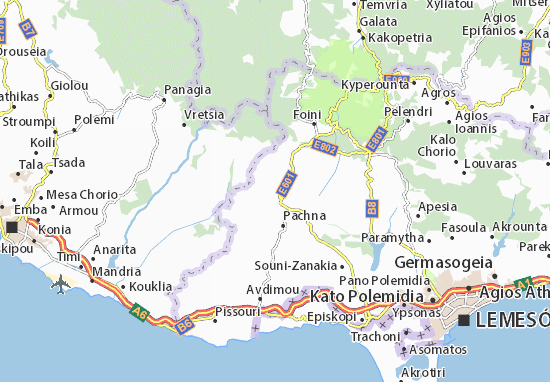 Karte Stadtplan Malia