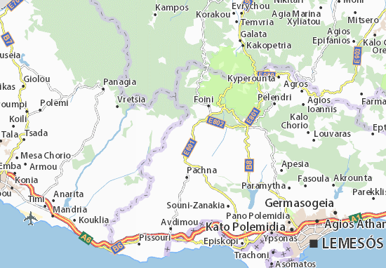 Mapa Omodos