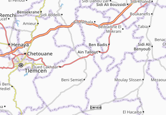Karte Stadtplan Ouled Mimoun