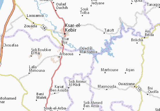 Karte Stadtplan Oued El Makhazine