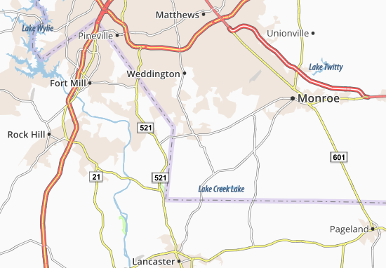 Karte Stadtplan Waxhaw