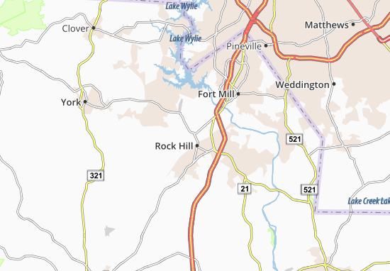 Karte Stadtplan Rock Hill