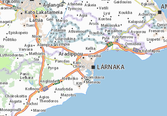 Karte Stadtplan Aradippou