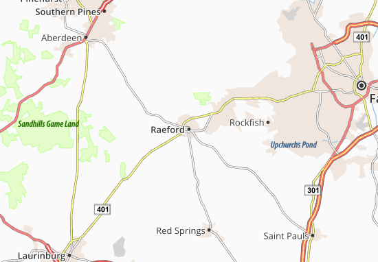 Karte Stadtplan Raeford
