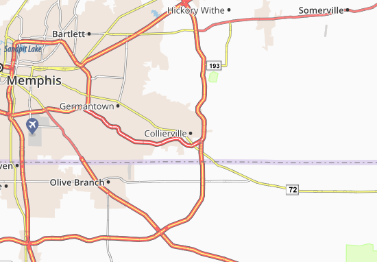 Karte Stadtplan Collierville