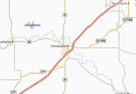 Karte Stadtplan Chickasha