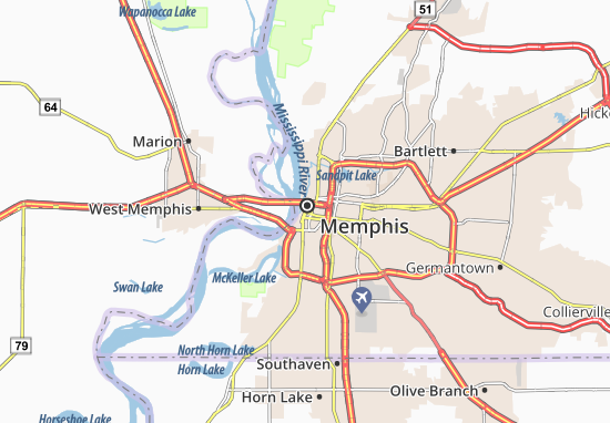 Karte Stadtplan Memphis