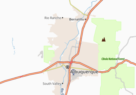 Kaart Plattegrond Los Ranchos de Albuquerque