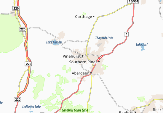 Mapa Pinehurst