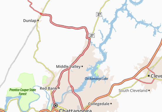Karte Stadtplan Soddy-Daisy