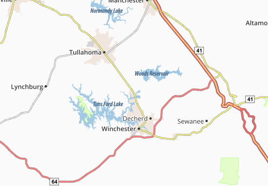 Karte Stadtplan Estill Springs