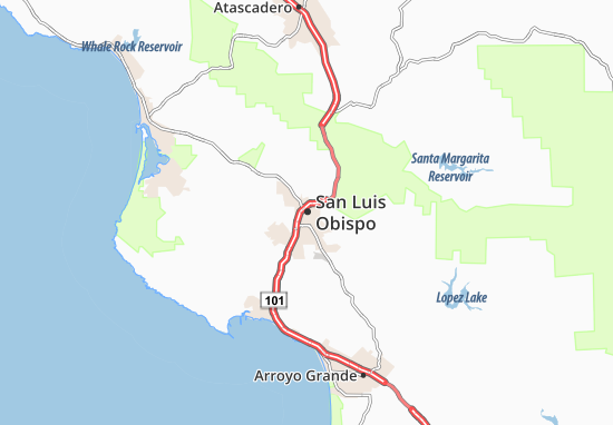 Kaart Plattegrond San Luis Obispo