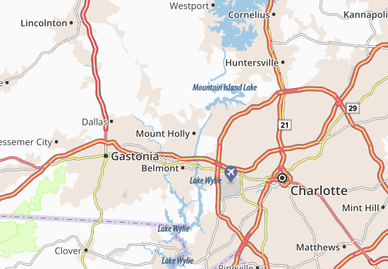 Karte Stadtplan Mount Holly