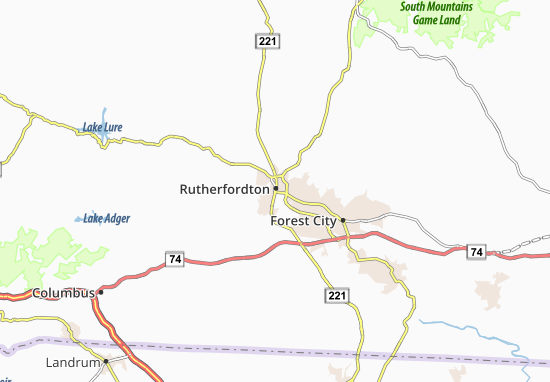 Rutherfordton Map