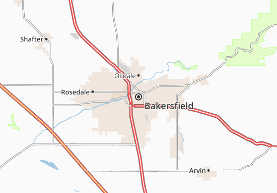 Kaart Plattegrond Bakersfield
