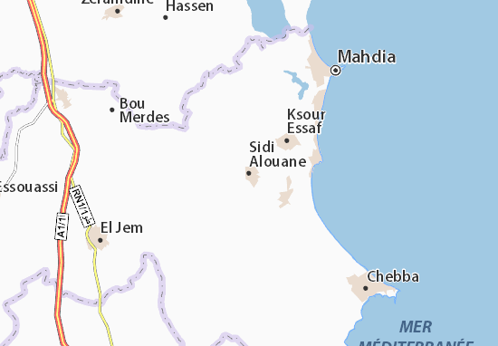 Kaart Plattegrond Sidi Alouane