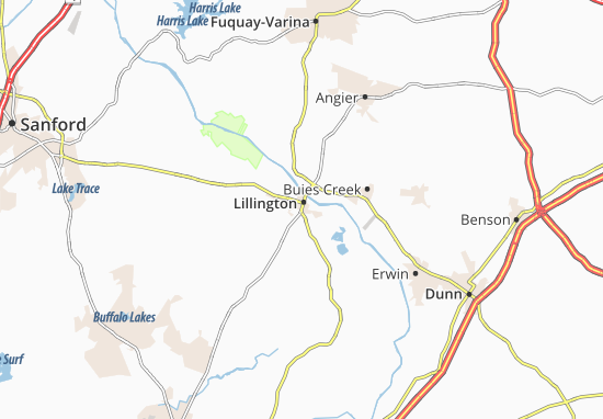Karte Stadtplan Lillington