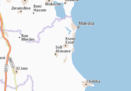 Karte Stadtplan Ksour Essaf