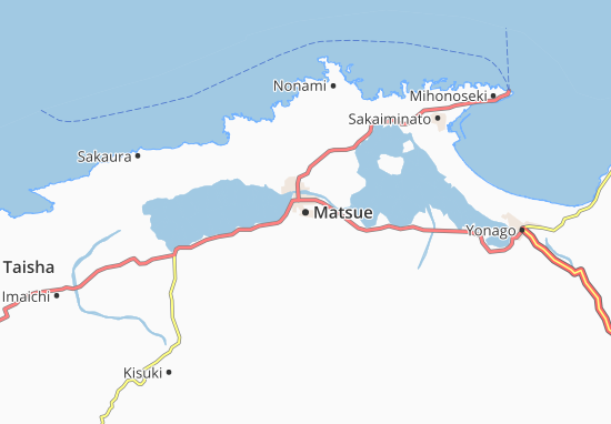 Kaart Plattegrond Matsue