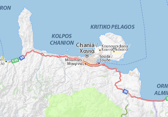Kaart Plattegrond Chaniá