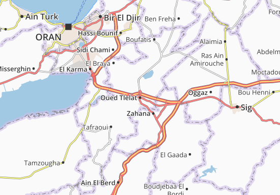 Mapa Oued Tlelat
