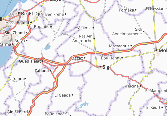 Karte Stadtplan Oggaz