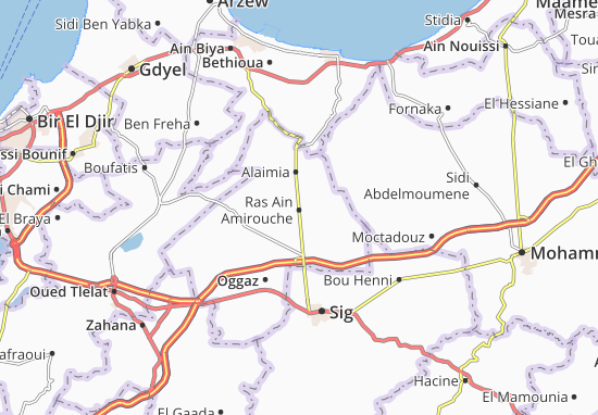 Mapa Ras Ain Amirouche