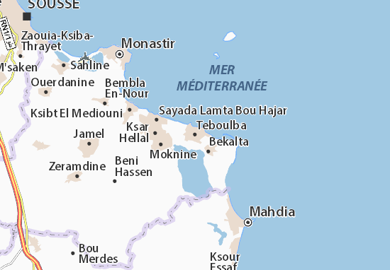 Mapa Teboulba