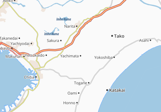 Karte Stadtplan Yachimata