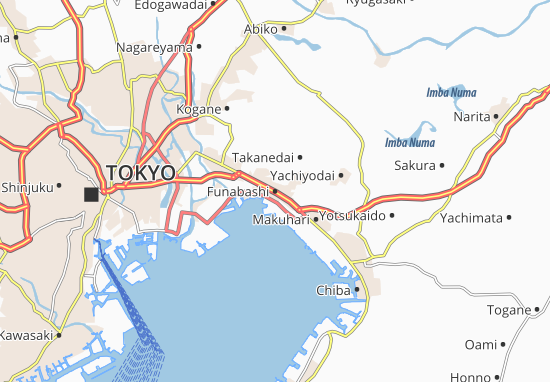 Kaart Plattegrond Funabashi