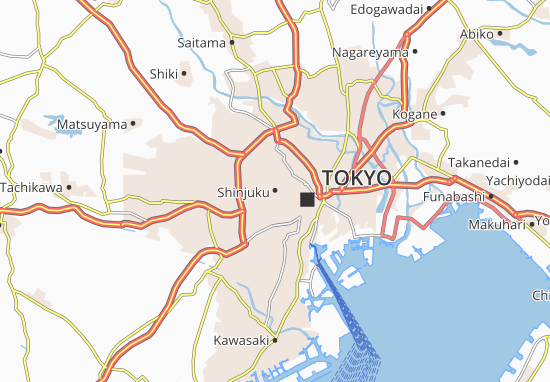 Kaart Plattegrond Shinjuku