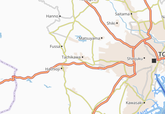 Kaart Plattegrond Tachikawa