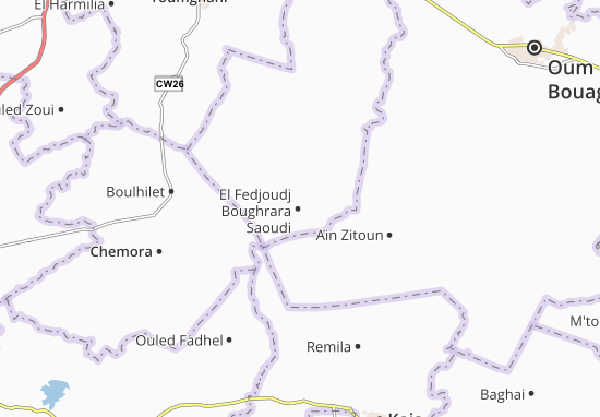 Karte Stadtplan El Fedjoudj Boughrara Saoudi