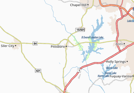 Kaart Plattegrond Pittsboro