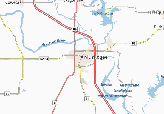 Karte Stadtplan Muskogee