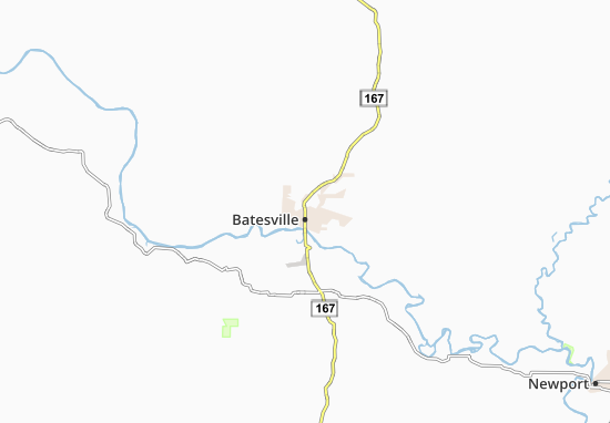 Kaart Plattegrond Batesville