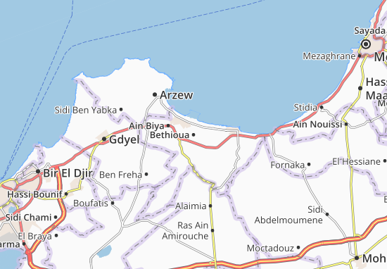 Karte Stadtplan Bethioua