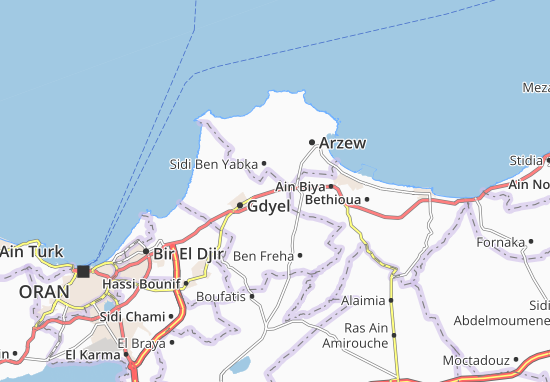 Karte Stadtplan Hassi Mefsoukh
