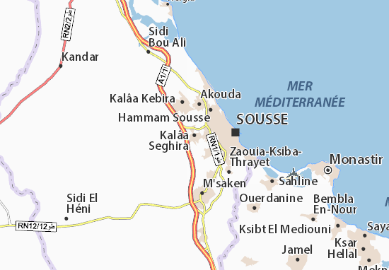 Karte Stadtplan Kalâa Seghira