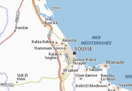 Kaart Plattegrond Hammam Sousse