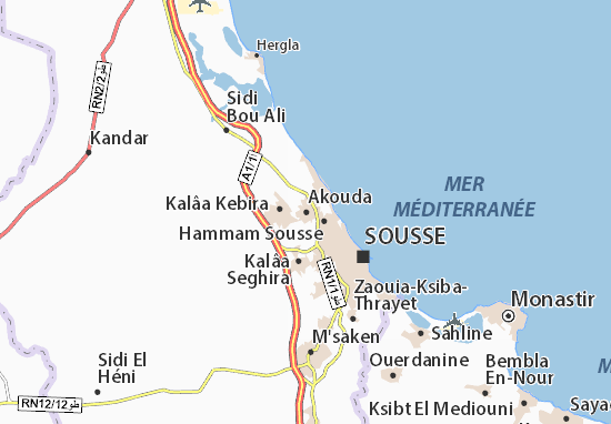 Karte Stadtplan Akouda
