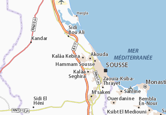 Karte Stadtplan Kalâa Kebira