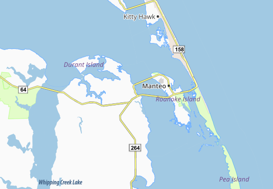Kaart Plattegrond Manns Harbor