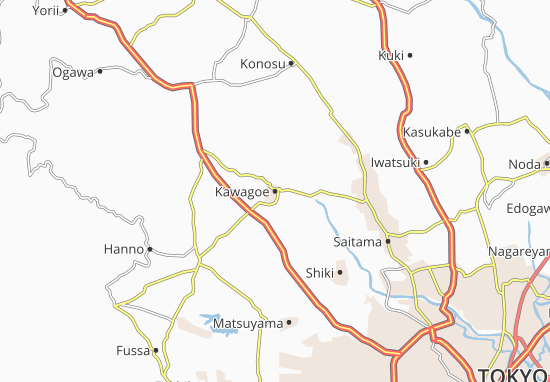 Mapa Kawagoe