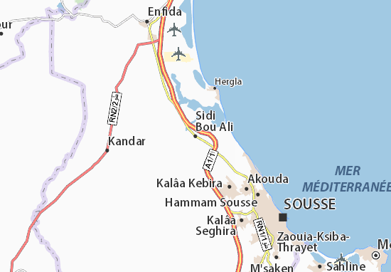 Karte Stadtplan Sidi Bou Ali