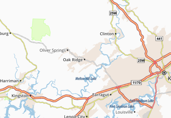 Kaart Plattegrond Oak Ridge