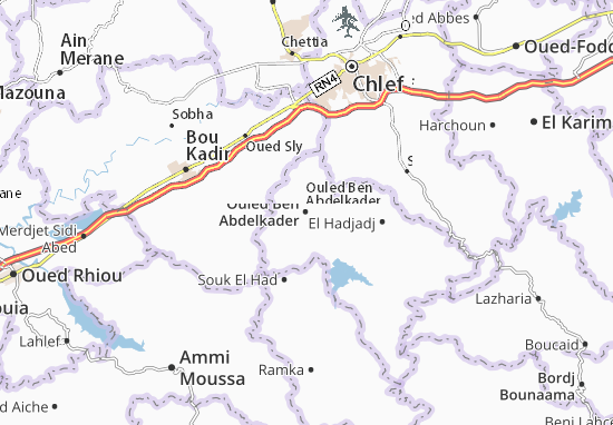 Karte Stadtplan Ouled Ben Abdelkader