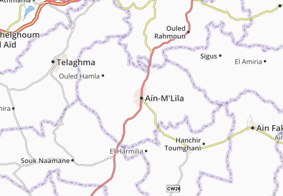 Karte Stadtplan Aïn-M&#x27;Lila