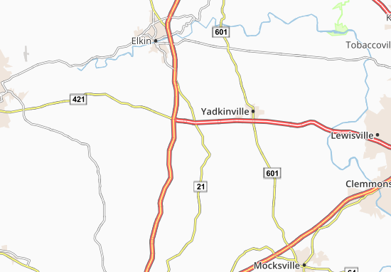 Hamptonville Map