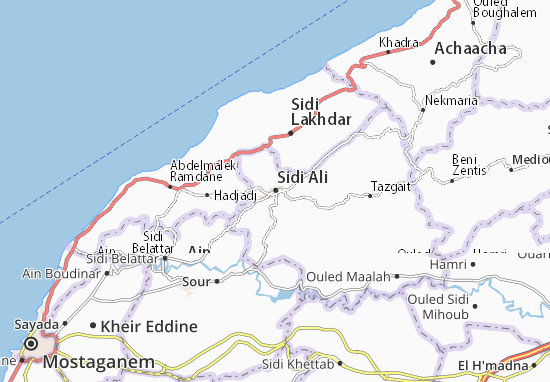 Kaart Plattegrond Sidi Ali
